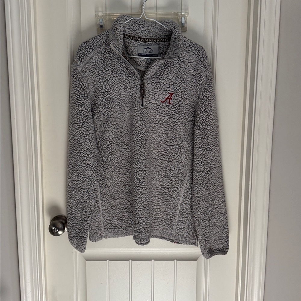 Gray Sherpa Quarter-Zip Pullover